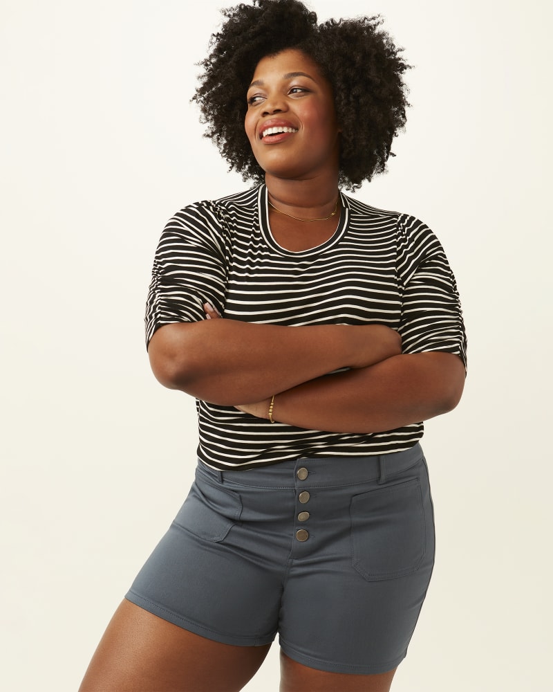 Front of plus size Dayana Super Stretch Button Fly Short by Meri Skye | Dia&Co | dia_product_style_image_id:202250